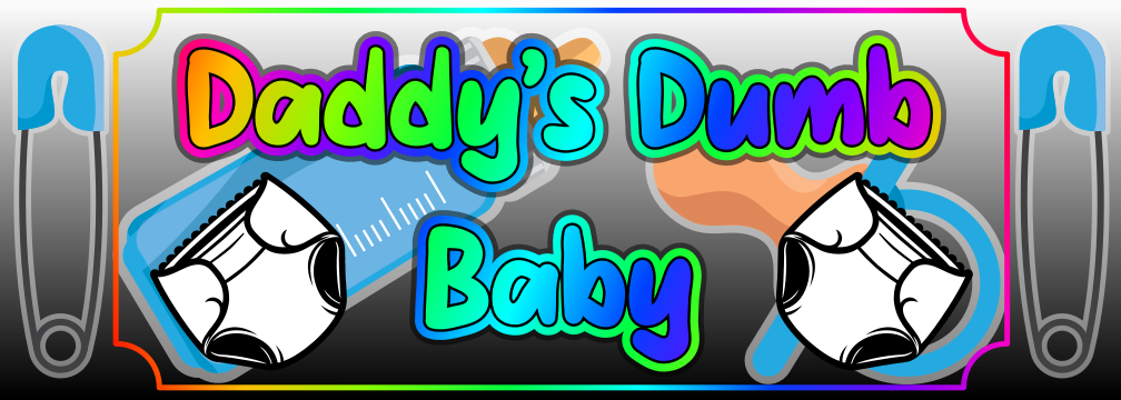 Daddy's Dumb Baby sticker with text in the 'Baby Cribs' font