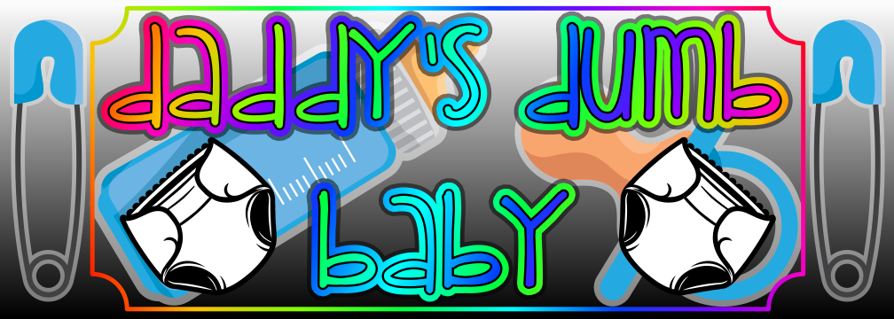 Daddy's Dumb Baby sticker with text in the 'Childish Kids' font