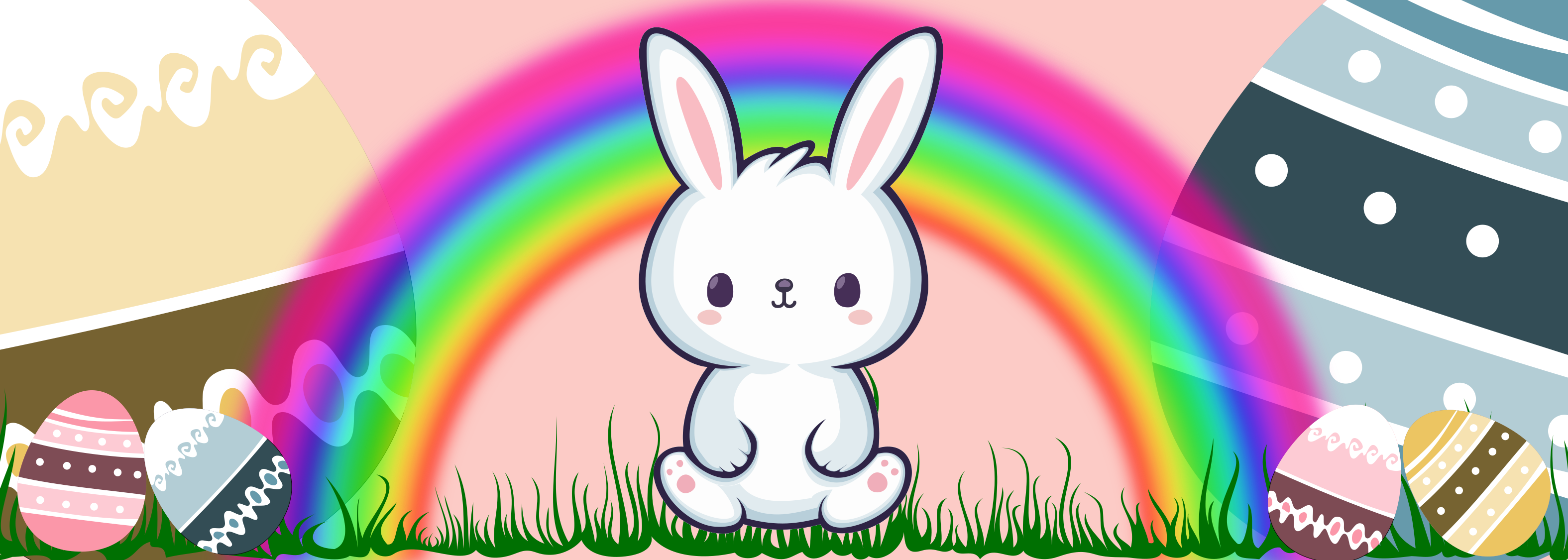 Easter sticker with cute bunny