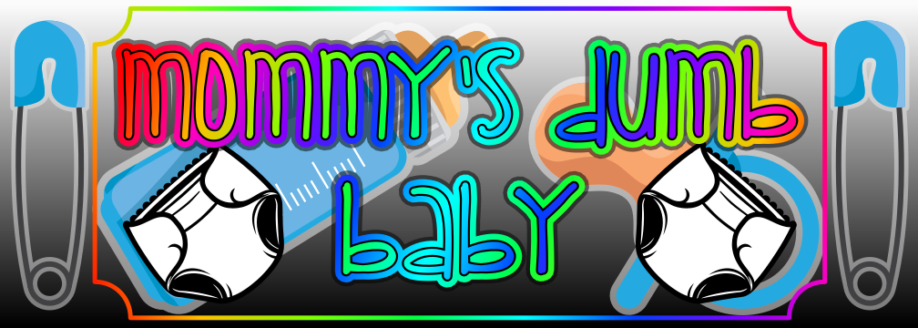 Mommy's Dumb Baby sticker with text in the 'Childish Kids' font